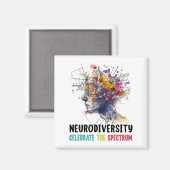 Neurodiversiteit Hersenen Autisme Bewustzijn ASS A Magneet (Voorkant / Achterkant)