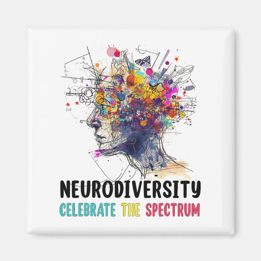 Neurodiversiteit Hersenen Autisme Bewustzijn ASS A Magneet (Voorkant)