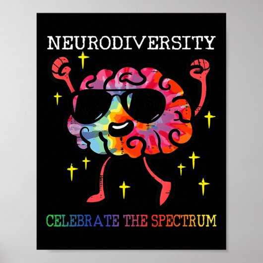 Neurodiversiteit Hersenen Autisme Bewustzijn ASS A Poster (Voorkant)