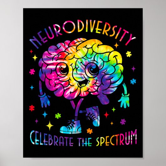 Neurodiversiteit Hersenen Autisme Bewustzijn ASS A Poster (Voorkant)