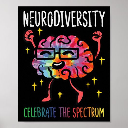 Neurodiversiteit Hersenen Autisme Bewustzijn ASS A Poster (Voorkant)
