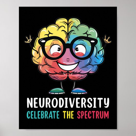 Neurodiversiteit Hersenen Autisme Bewustzijn ASS A Poster (Voorkant)