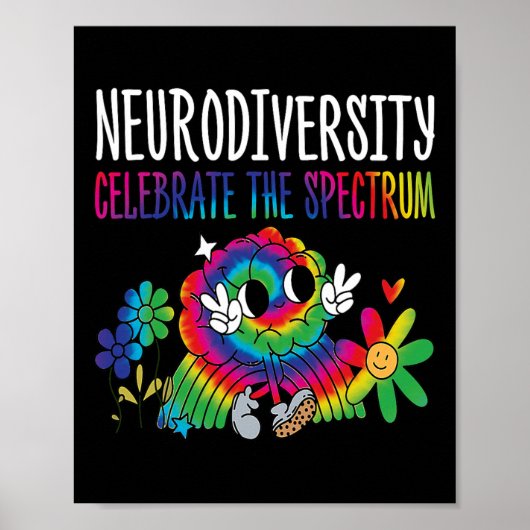 Neurodiversiteit Hersenen Autisme Bewustzijn ASS A Poster (Voorkant)
