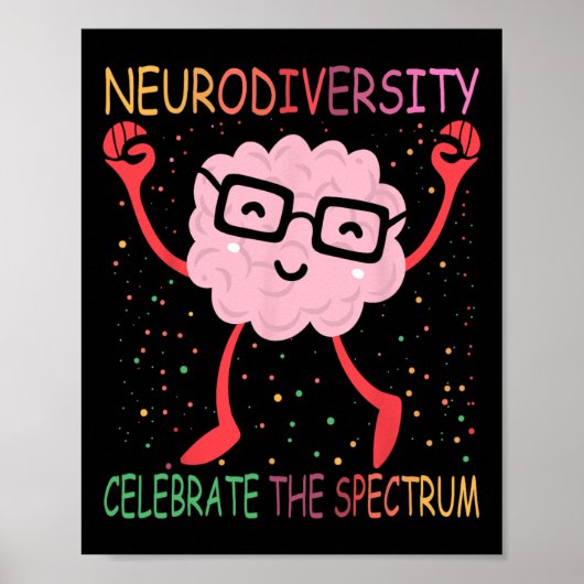 Neurodiversiteit Hersenen Autisme Bewustzijn ASS A Poster (Voorkant)