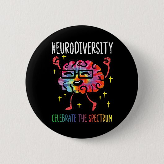 Neurodiversiteit Hersenen Autisme Bewustzijn ASS A Ronde Button 5,7 Cm (Voorkant)