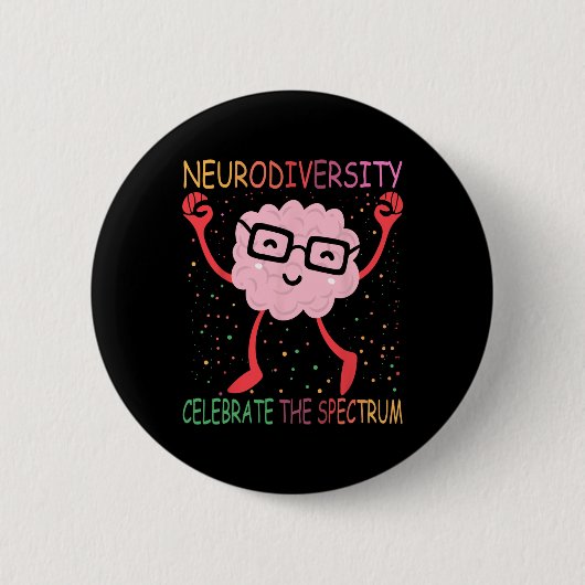 Neurodiversiteit Hersenen Autisme Bewustzijn ASS A Ronde Button 5,7 Cm (Voorkant)