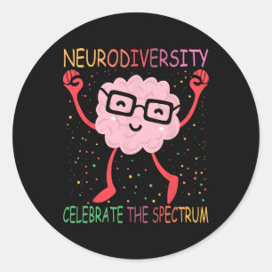 Neurodiversiteit Hersenen Autisme Bewustzijn ASS A Ronde Sticker