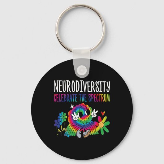 Neurodiversiteit Hersenen Autisme Bewustzijn ASS A Sleutelhanger (Voorkant)