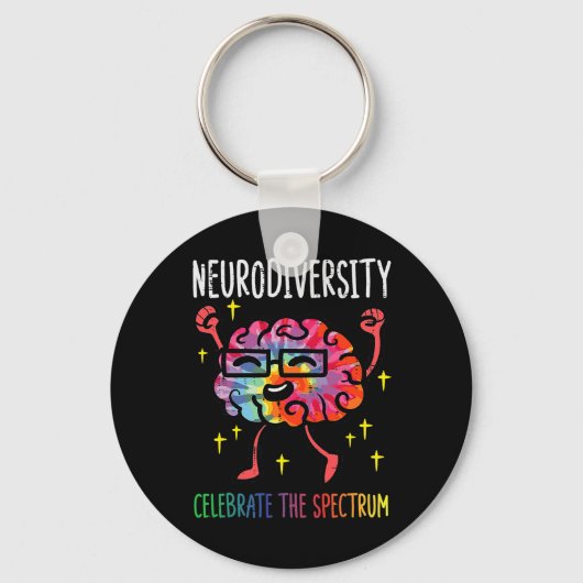 Neurodiversiteit Hersenen Autisme Bewustzijn ASS A Sleutelhanger (Voorkant)