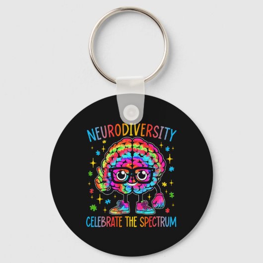 Neurodiversiteit Hersenen Autisme Bewustzijn ASS A Sleutelhanger (Voorkant)
