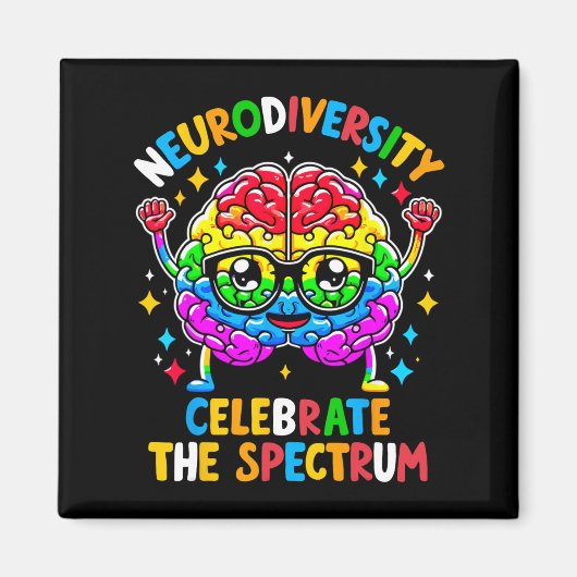Neurodiversiteit hersenen autisme bewustzijn magneet (Voorkant)