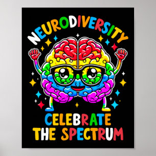 Neurodiversiteit hersenen autisme bewustzijn poster