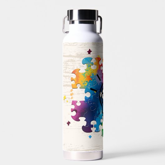 Neurodiversiteit hersenpuzzel waterfles (Voorkant)