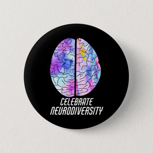 Neurodiversiteit Individualiteit Dyslexie Bewustzi Ronde Button 5,7 Cm (Voorkant)