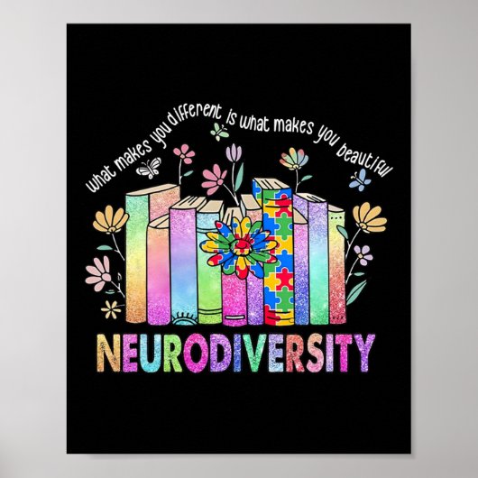 Neurodiversiteit is anders dan mooi autisme bewust poster (Voorkant)