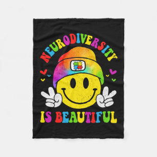 Neurodiversiteit is een mooie glimlach Gezicht Aut Fleece Deken