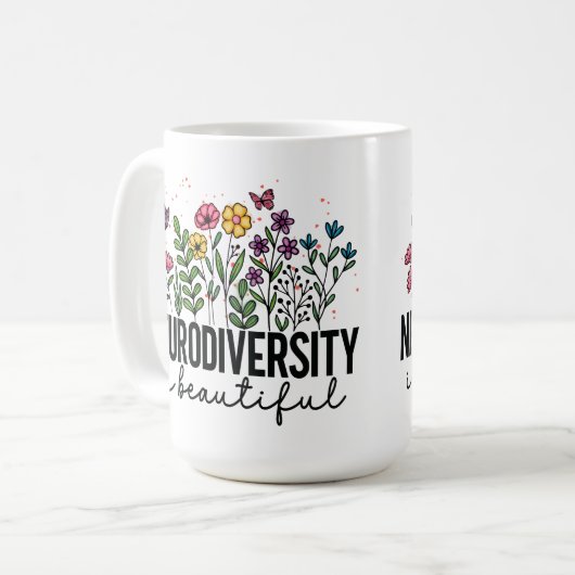 Neurodiversiteit is een prachtige keramische Mok (Voorkant links)