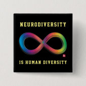 Neurodiversiteit is een speldenpop vierkante button 5,1 cm (Voorkant)