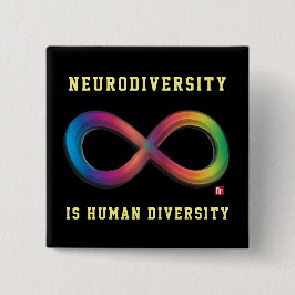 Neurodiversiteit is een speldenpop vierkante button 5,1 cm