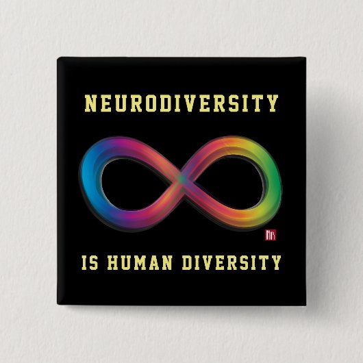 Neurodiversiteit is een speldenpop vierkante button 5,1 cm (Voorkant)