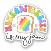 Neurodiversiteit is mijn Jam Autisme Awareness ADH Sticker (Voorkant)