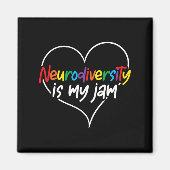 Neurodiversiteit is mijn jam hart autisme bewustzi magneet (Voorkant)