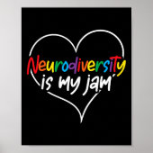 Neurodiversiteit is mijn jam hart autisme bewustzi poster (Voorkant)