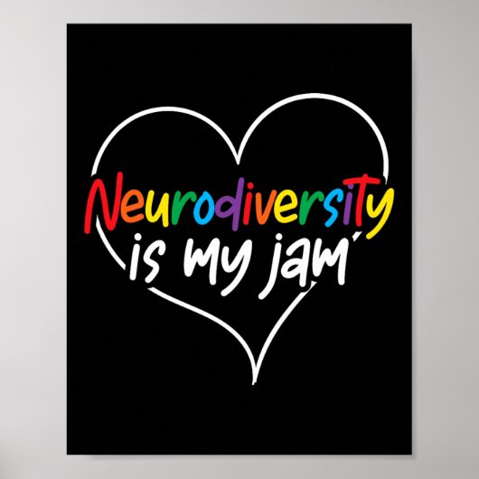 Neurodiversiteit is mijn jam hart autisme bewustzi poster (Voorkant)
