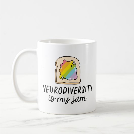 Neurodiversiteit Is Mijn Jam Regenboog Toast Koffiemok (Links)