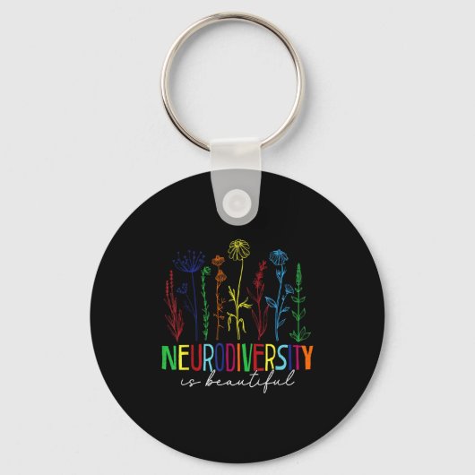 Neurodiversiteit is mooie autisme bewustwording sleutelhanger (Voorkant)