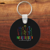 Neurodiversiteit is mooie autisme bewustwording sleutelhanger (Voorkant)