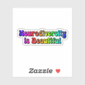 Neurodiversiteit is mooie regenboogtypografie sticker (Vel)