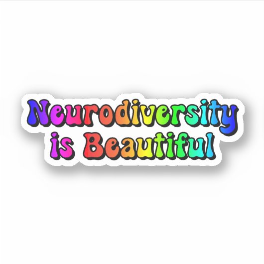 Neurodiversiteit is mooie regenboogtypografie sticker (Voorkant)