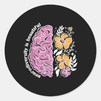 Neurodiversiteit is prachtig autisme neurodivergen ronde sticker