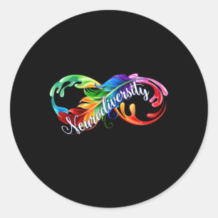 Neurodiversiteit is prachtig oneindigheid autisme ronde sticker