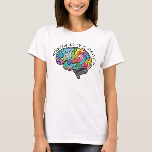 Neurodiversiteit is prachtig regenbooghersenautism t-shirt (Voorkant)