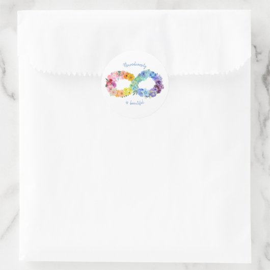 Neurodiversiteit is prachtig ronde sticker (Tas)
