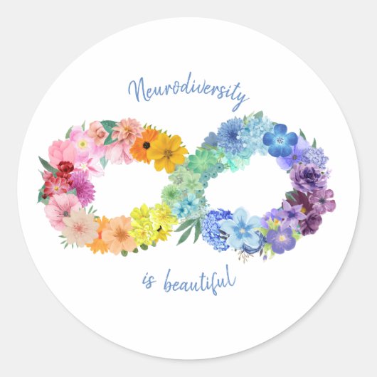Neurodiversiteit is prachtig ronde sticker (Voorkant)