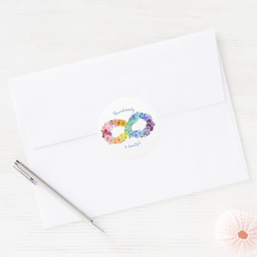 Neurodiversiteit is prachtig ronde sticker (Envelop)