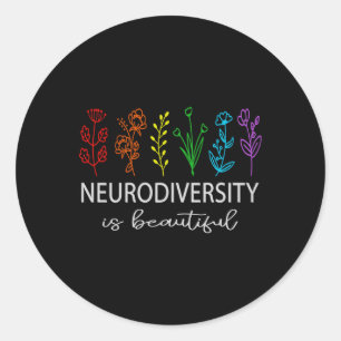 Neurodiversiteit is prachtige Autisme Bewustzijn M Ronde Sticker