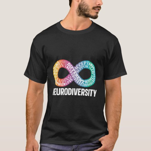 Neurodiversiteit Neurodivergente Rainbow Infinity T-shirt (Voorkant)