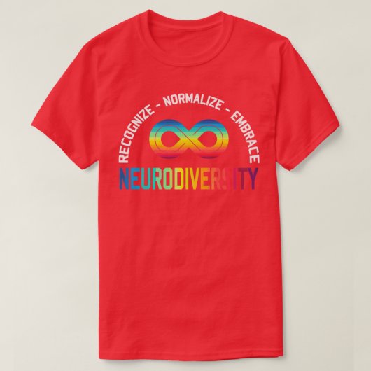 Neurodiversiteit nieuwheid Rainbow Infinity Vrouwe T-shirt (Design voorkant)