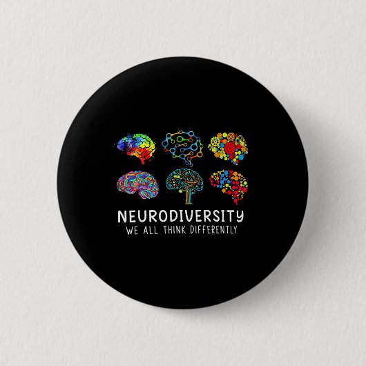 Neurodiversiteit - Omhels ADHD Autisme Bewustzijn Ronde Button 5,7 Cm (Voorkant)