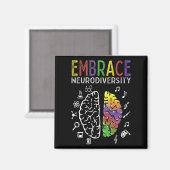 Neurodiversiteit Omhels ADHD Autisme en hersenen Magneet (Voorkant / Achterkant)