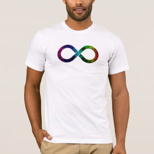 Neurodiversiteit oneindige waterverf boven zwart t-shirt