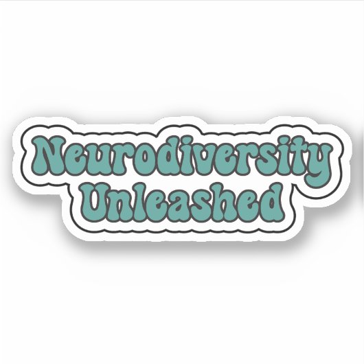 Neurodiversiteit ontketende Blauwgroen neurodiverg Sticker (Voorkant)