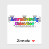 Neurodiversiteit ontketende regenboog neurodiverge sticker (Vel)