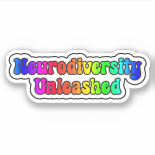 Neurodiversiteit ontketende regenboog neurodiverge sticker