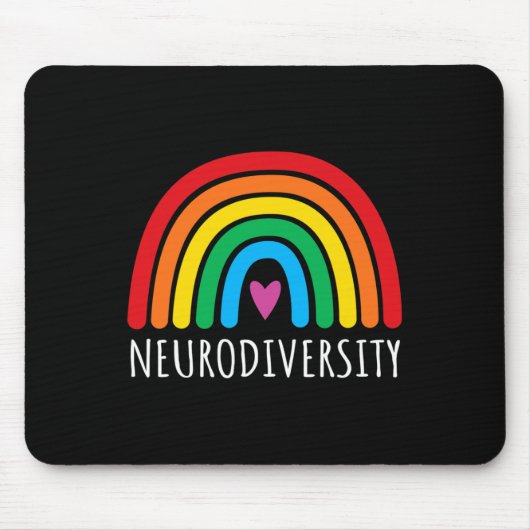 Neurodiversiteit Rainbow Autisme Awareness Maand M Muismat (Voorkant)