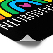 Neurodiversiteit Rainbow Autisme Awareness Maand M Poster (Hoek)